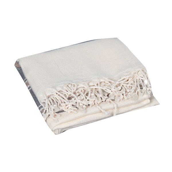 Szary ręcznik hammam Veronica Grey, 90x190 cm