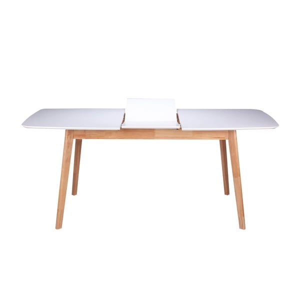 Biały rozkładany stół z konstrukcją z drewna kauczukowca sømcasa Enma, dł. 120 cm-image-2