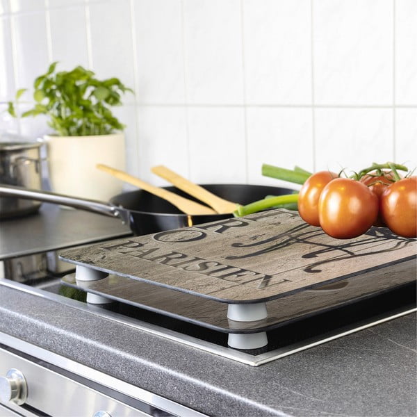 Zestaw 2 szklanych płyt ochronnych na kuchenkę Wenko Bistro, 52x30 cm-image-1