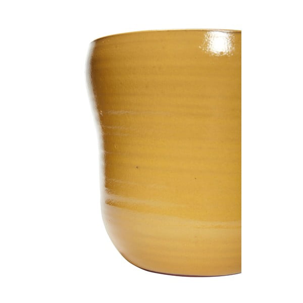 Zestaw 2 żółtych ceramicznych doniczek Hübsch Tina-image-3