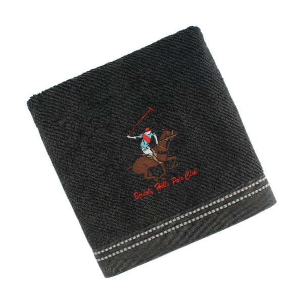 Ręcznik bawełniany BHPC z haftem 50x100 cm, czarny