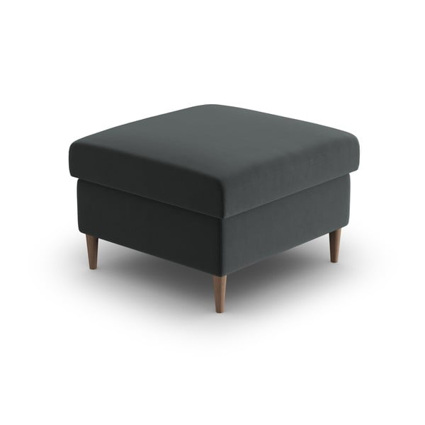 Ciemnoszary aksamitny podnóżek Kyoto – Cosmopolitan Design-image-2