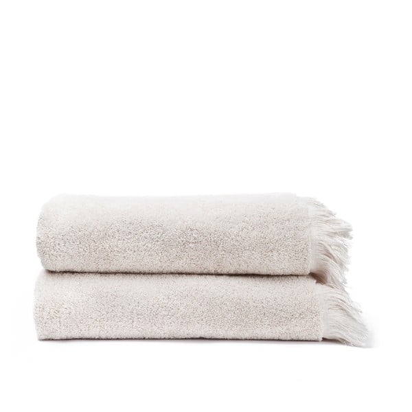 Komplet 2 kremowych ręczników kąpielowych z bawełny Casa Di Bassi Bath, 70x140 cm