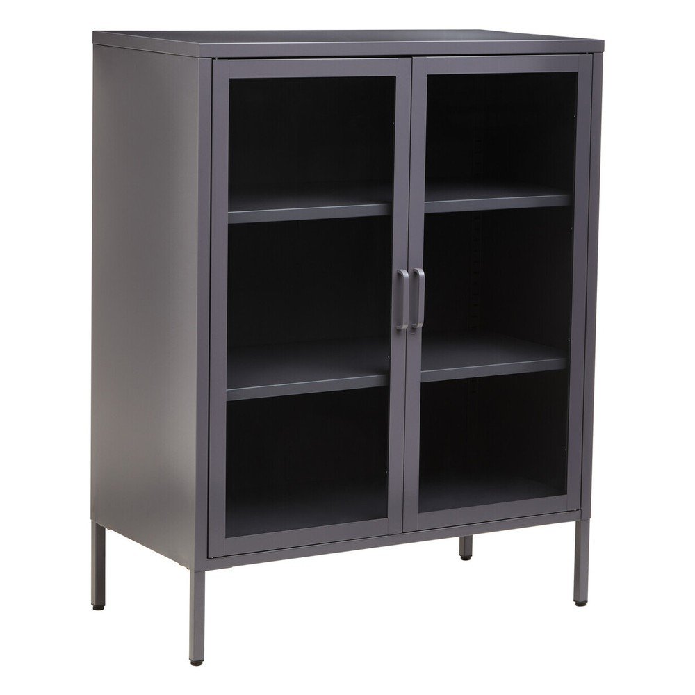 Szara stalowa witryna 80x102x40 cm Acier – Premier Housewares