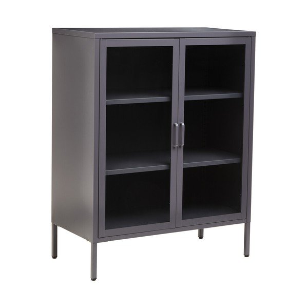 Szara stalowa witryna 80x102x40 cm Acier – Premier Housewares