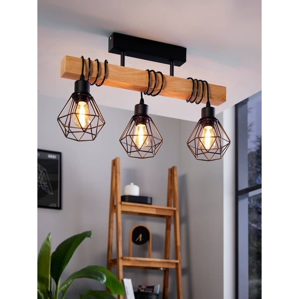 Lampa wisząca w czarno-naturalnym kolorze TOWNSHEND 5 – EGLO-image-1