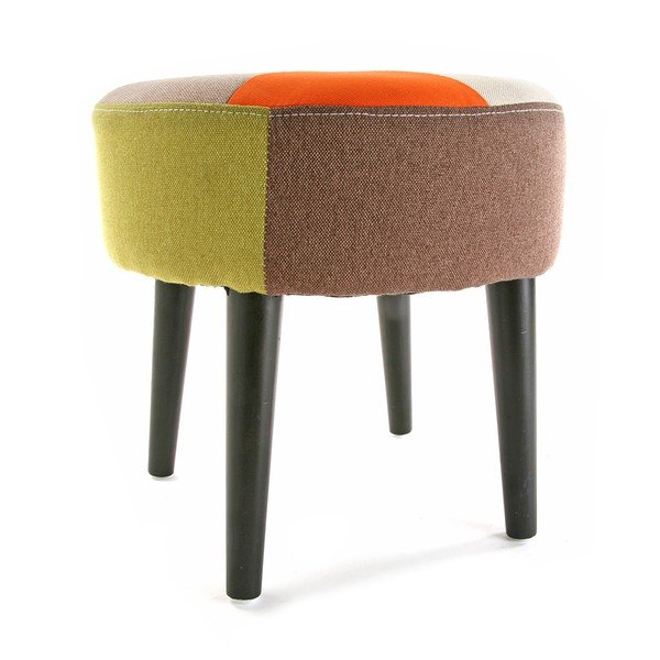 Taboret Red Patchwork, ⌀ 35 cm-image-1