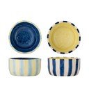 Żółte/niebieskie ceramiczne miski zestaw 4 szt. 300 ml Phoenix – Bloomingville