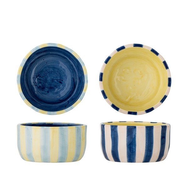Żółte/niebieskie ceramiczne miski zestaw 4 szt. 300 ml Phoenix – Bloomingville