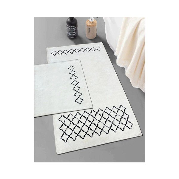 Kremowe dywaniki łazienkowe zestaw 2 szt. 60x100 cm Luxury – Foutastic-image-1