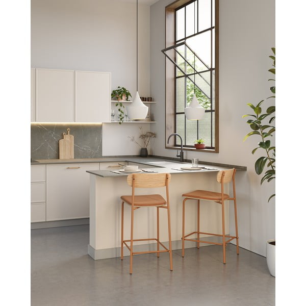 Czerwono-naturalne hokery zestaw 2 szt. (wys. siedziska 66 cm) Adriana – Marckeric-image-1