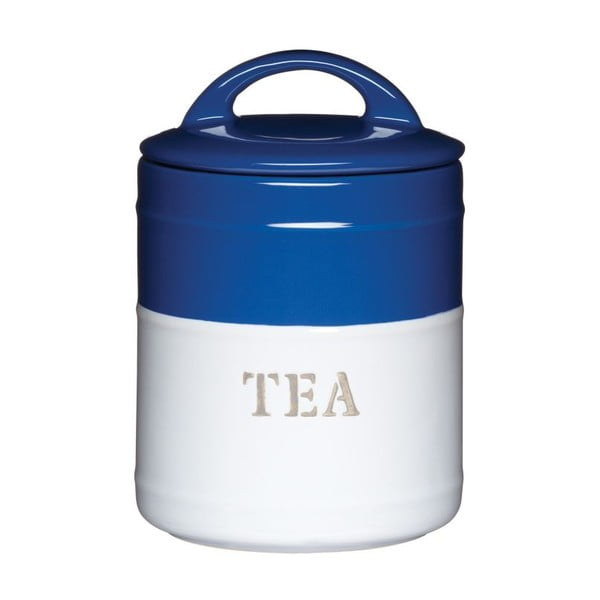 Niebiesko-biały pojemnik Tea