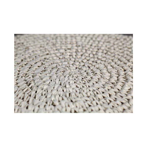 Puf z rafii z białym detalem HSM collection Raffia, 40x50 cm-image-2