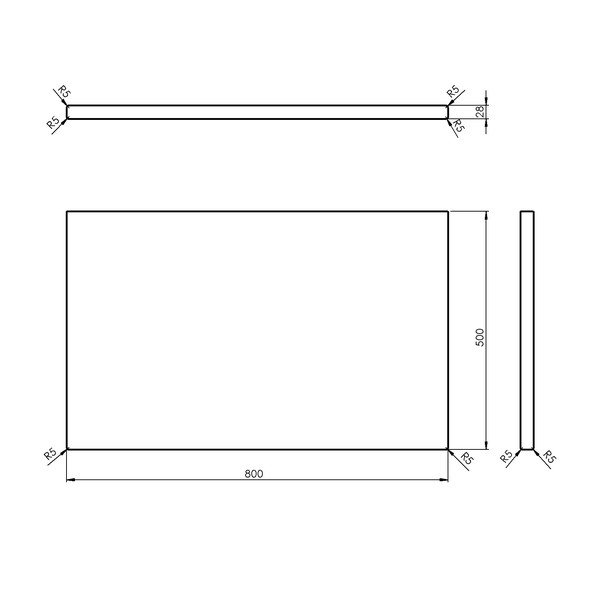 Blat łazienkowy  z litego drewna dębowego w naturalnym kolorze 80x50 cm Woody – Sapho-image-4