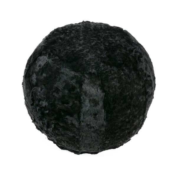 Puf futrzany Dyed Black, 35x42 cm