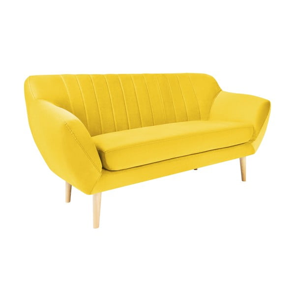 Żółta aksamitna sofa Mazzini Sofas Sardaigne, 158 cm-image-2