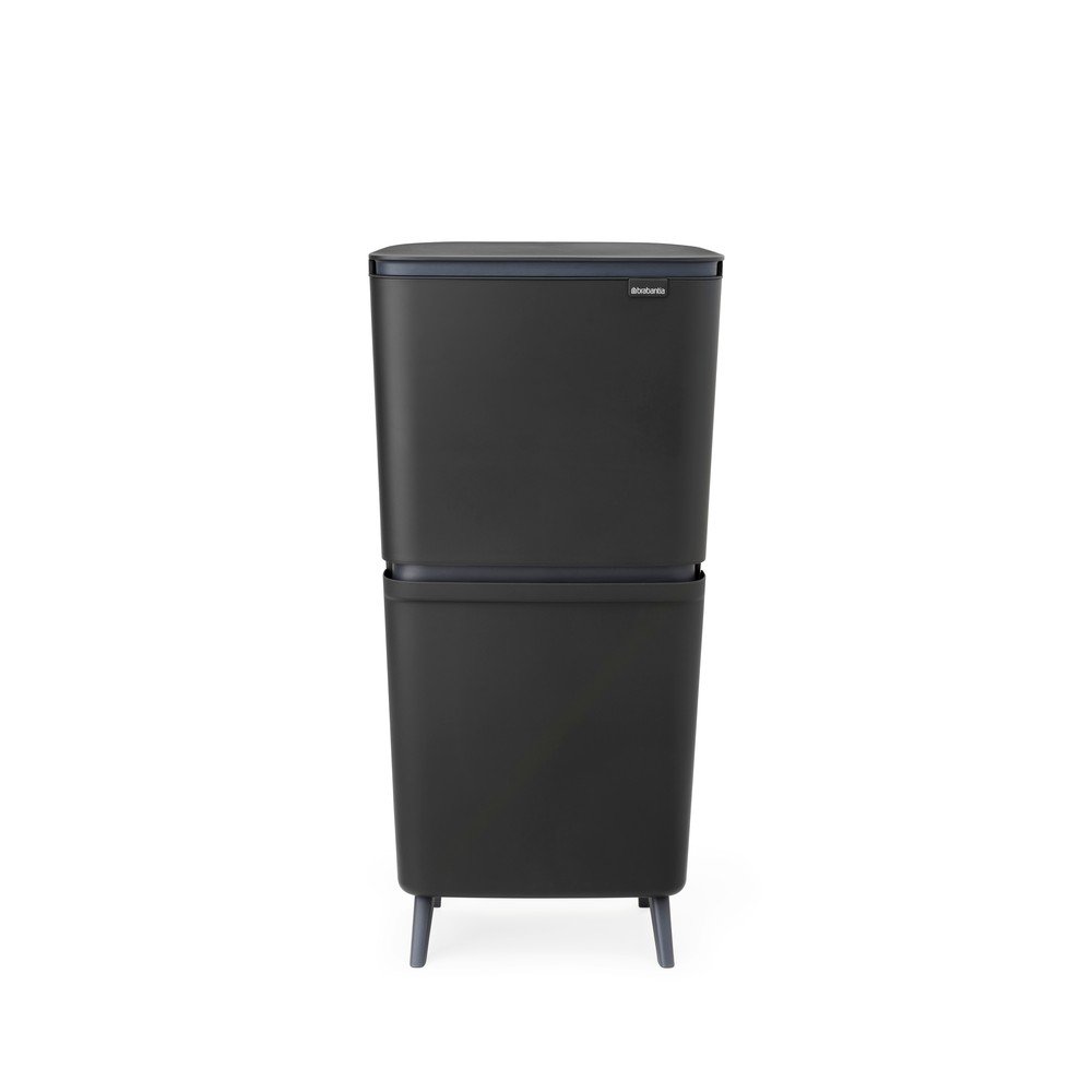 Ciemnoszary plastikowy kosz na śmieci 25+10+10 l do segregacji odpadów SortUp Recycle Hi – Brabantia