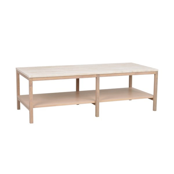 Biało-naturalny stolik z kamiennym blatem 140x60 cm Orwel – Rowico-image-3