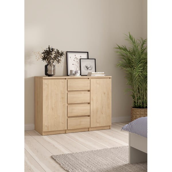 Komoda w dekorze dębu w naturalnym kolorze 121x91x50 cm Naia – Tvilum-image-1