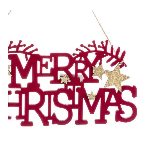 Drewniana wisząca dekoracja świąteczna 22 cm Merry Christmas – Casa Selección-image-1