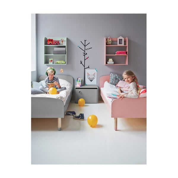 Szare łóżko dziecięce Flexa Dots, 90x200 cm-image-2