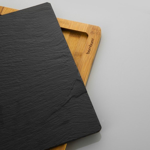 Deska do serwowania z kamienia i bambusu Bambum Lena, 43x23 cm-image-2