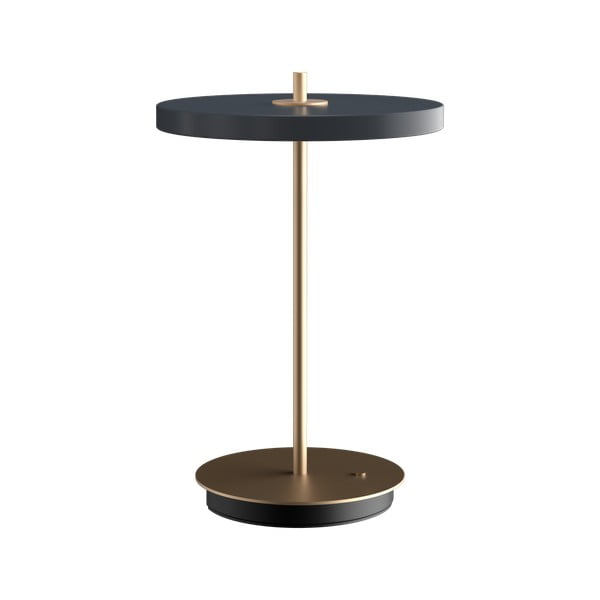 Antracytowa lampa stołowa LED ze ściemniaczem i metalowym kloszem (wysokość 31 cm) Asteria Move – UMAGE