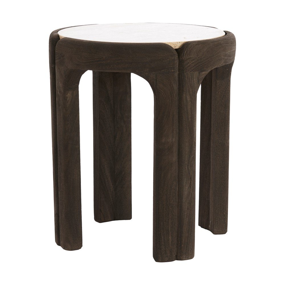 Okrągły stolik z kamiennym blatem ø 45 cm Ali – Light & Living