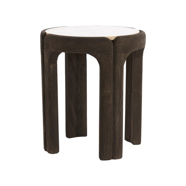 Okrągły stolik z kamiennym blatem ø 45 cm Ali – Light & Living