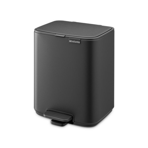 Ciemnoszary stalowy kosz na śmieci z pedałem 7 l Bo – Brabantia