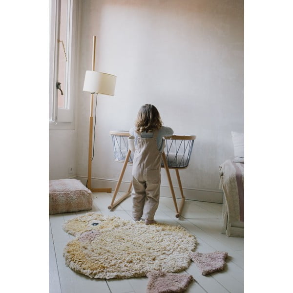 Żółty bawełniany dywan dziecięcy tkany ręcznie odpowiedni do prania 95x120 cm Ducky – Lorena Canals-image-3