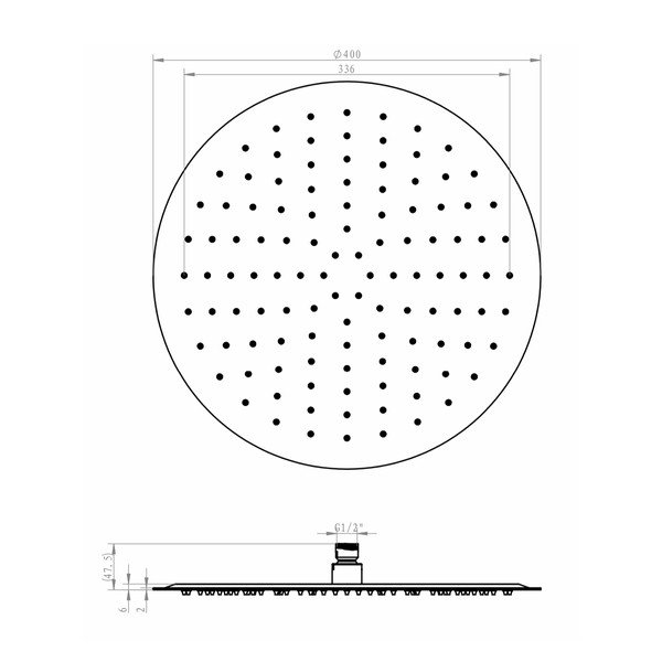 Deszczownica ze stali nierdzewnej w kolorze srebra z połyskiem ø 40 cm Slim – Sapho-image-1