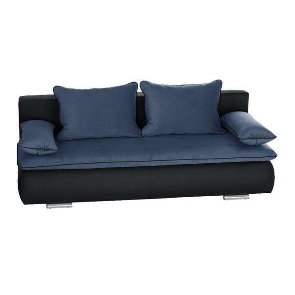 Sofa rozkładana Cachemire, czarna/niebieska