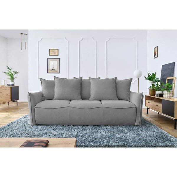 Jasnoszara rozkładana sofa 226 cm Leon – Bobochic Paris-image-1