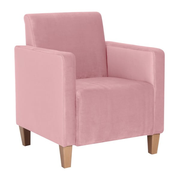 Różowy fotel Max Winzer Milla Velvet