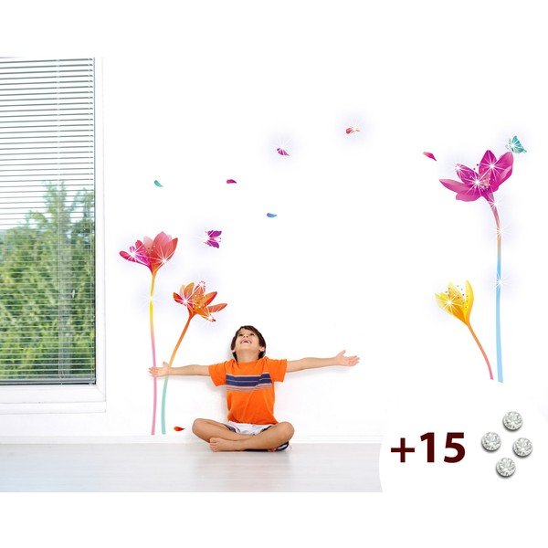 Naklejka z 15 kryształkami Swarovski Ambiance Rainbow Flowers-image-2