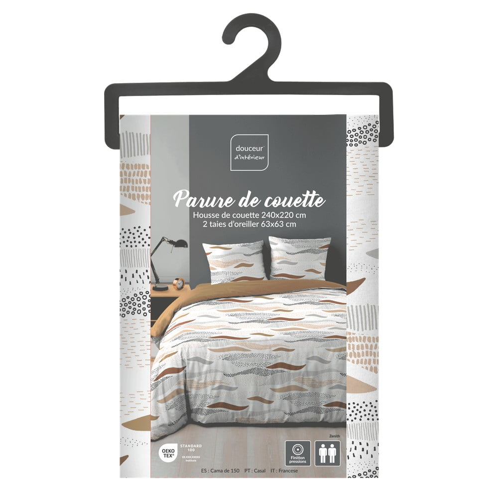 Biała pościel dwuosobowa z mikrowłókna 240x220 cm Zenith – douceur d'intérieur (zdjęcie 6)