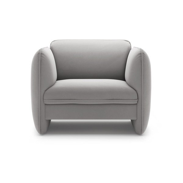 Jasnoszary aksamitny fotel Georgia – Micadoni -image-2