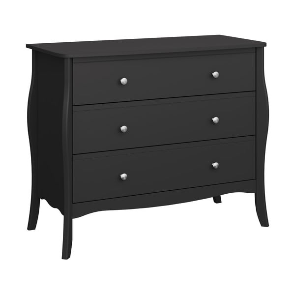 Czarna niska komoda 97x80 cm Baroque – Tvilum-image-2