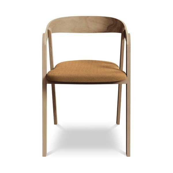 Fotel jadalniany z litego drewna w kolorze terakoty Erika – Makamii-image-1