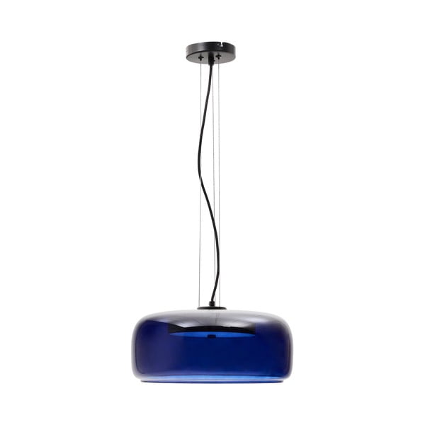 Ciemnoniebieska lampa wisząca LED ze szklanym kloszem ø 38 cm Reig – Kave Home