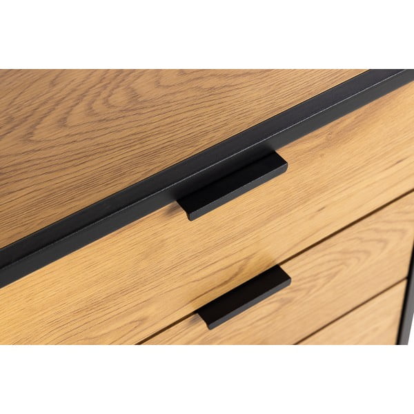 Czarny regał w dekorze dębu 85x141 cm Swindon – Actona-image-1