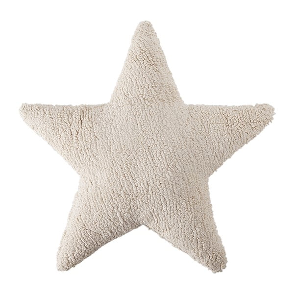 Kremowa poduszka bawełniana wykonana ręcznie Lorena Canals Star, 54x54 cm
