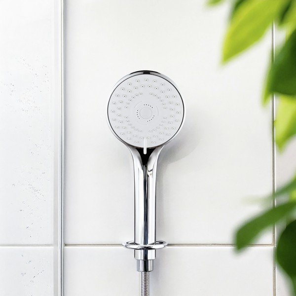 Plastikowa słuchawka prysznicowa w kolorze srebra ø 9,5 cm Uno – Allstar-image-1