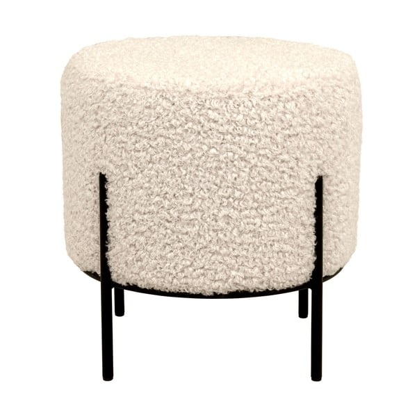 Kremowy puf z materiału bouclé Alford – House Nordic