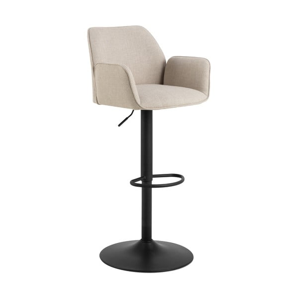 Beżowy hoker z regulowaną wysokością/z podłokietnikami (wysokość siedziska 85 cm) Glenda – Actona