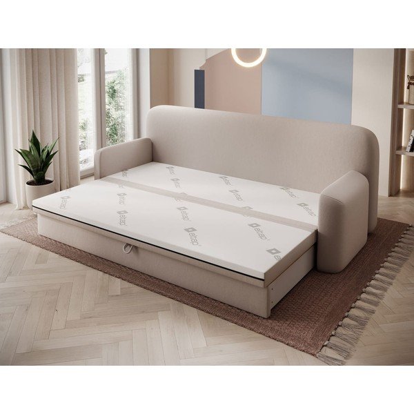 Beżowa aksamitna rozkładana/ze schowkiem sofa 236 cm Elioss – ELTAP-image-2