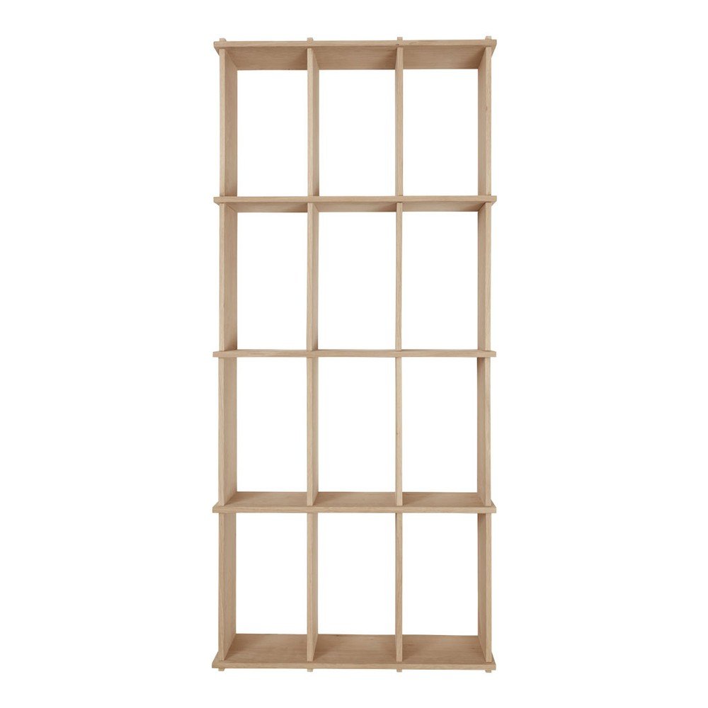 Wielopoziomowa półka z litego drewna dębowego w naturalnym kolorze 64 cm Grid – OYOY Living Design