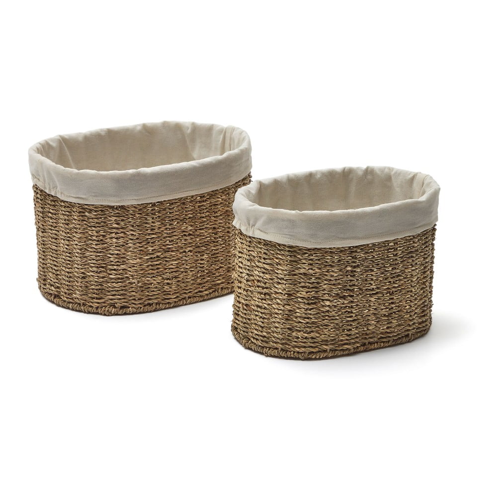 Koszyki z trawy morskiej zestaw 2 szt. 35x25x25 cm Tossa – Kave Home