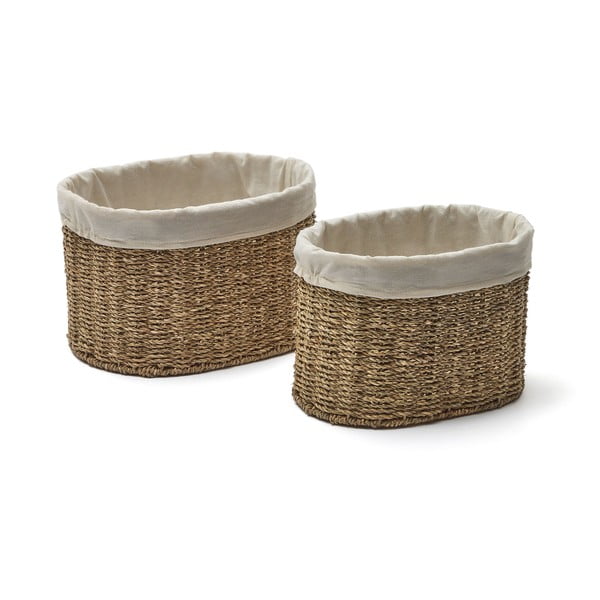 Koszyki z trawy morskiej zestaw 2 szt. 35x25x25 cm Tossa – Kave Home